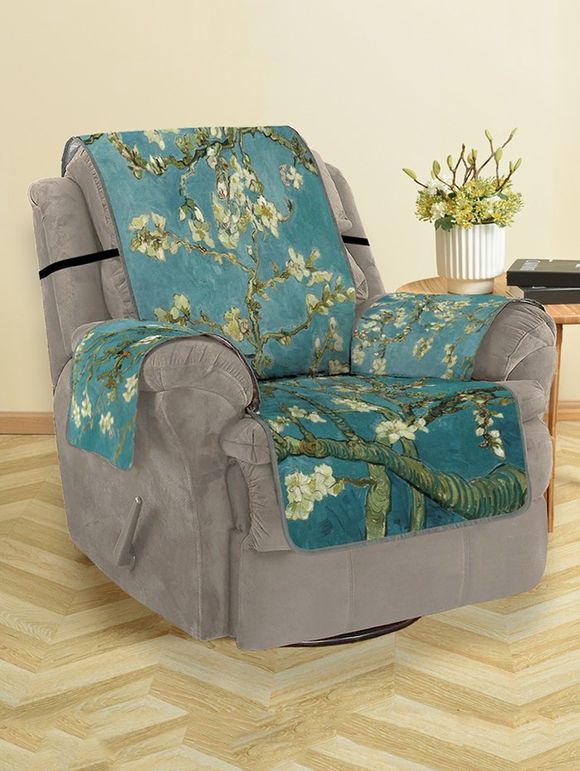 Branche d'arbre motif fleur Couch Couverture - Turquoise Foncée SINGLE SEAT