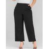 Boutonné Plus Size Pantalon large jambe - Noir 3X
