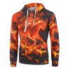 Sweat à Capuche Guitare Feu Squelette avec Poche en Avant - multicolor 2XL