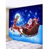 Tapisserie Murale Pendante Art Décoration Lune Cerf et Père Noël Imprimés - multicolor W91 X L71 INCH
