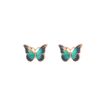 Drops Oil Butterfly Stud Earrings