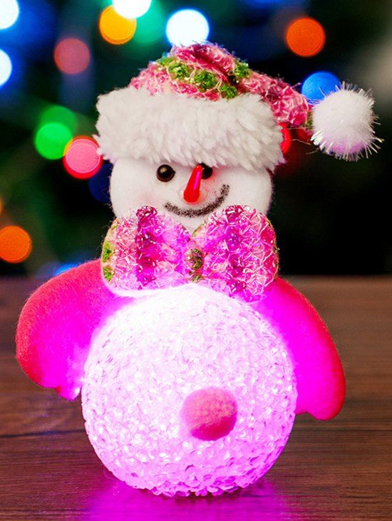 Poupée Décorative LED en Forme de Bonhomme de Neige Père Noël - multicolor B 