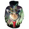 Sweat à Capuche de Noël 3D Animal Imprimé avec Poche - multicolor 2XL