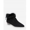 Bottines à Cheville Fourrées Bout Pointu en Laine - Noir EU 40