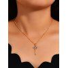 Collier Clé en Strass - Or 