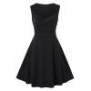 Robe sans Manches avec Nœud Grande-Taille - Noir 3X