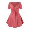 T-shirt Noué Grande Taille - Rouge Haricot L