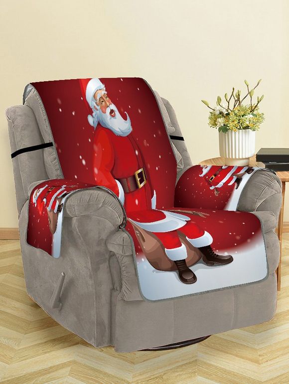 Housse de Canapé Motif de Cadeau et de Père Noël - Rouge Vineux SINGLE SEAT