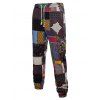 Tribal Ditsy Patchwork Print Casual Jogger Pants - multicolor A L