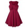 Taille Plus froncé taille empire Tank Top - Rouge Vineux 1X
