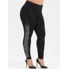 Legging Taille Haute Grande Taille à Pois - Noir 3X