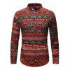 Chemise Géométrique Ethnique Imprimé à Col Debout - multicolor A L