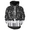 Sweat à Capuche Note de Musique Imprimée avec Poche Design - multicolor 2XL