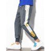 Pantalon de Jogging Décontracté Applique Panneau en Blocs de Couleurs - Gris Foncé M