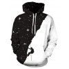 Sweat à Capuche Imprimés en Couleur Contrastée avec Poche - Noir XL