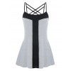 Débardeur Bicolore à Bretelle Croisée de Grande Taille - Gris Clair 5X