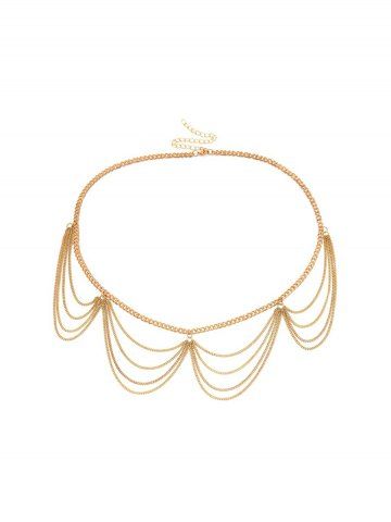 Brief Metal Wavy Layers Waist Chain