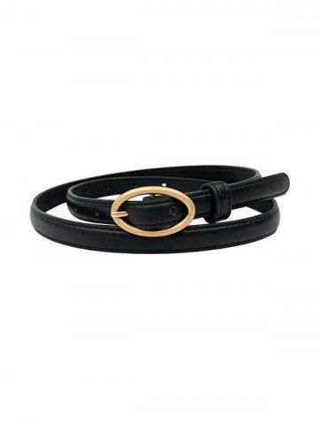 Oval Shape Buckle Thin Belt