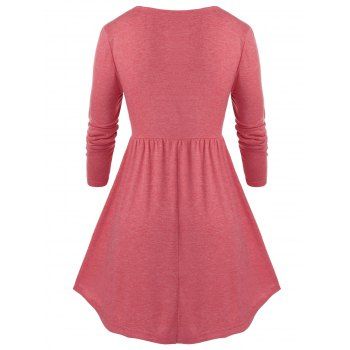 

Plus Size Crisscross Long Sleeve Top, Cherry red