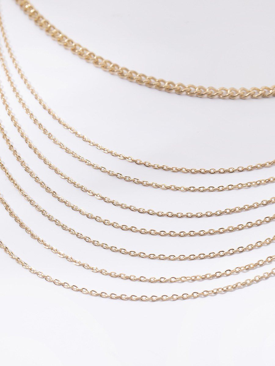 Brief Metal Multilayered Waist Chain - GOLD 