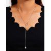 2Pcs Geometric Layers Lariat Necklace Set - SILVER 