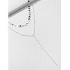 2Pcs Geometric Layers Lariat Necklace Set - SILVER 