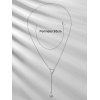 2Pcs Geometric Layers Lariat Necklace Set - SILVER 
