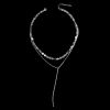 2Pcs Geometric Layers Lariat Necklace Set - SILVER 