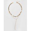 2Pcs Geometric Layers Lariat Necklace Set - GOLD 