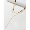 2Pcs Geometric Layers Lariat Necklace Set - GOLD 
