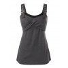 Taille Plus Oeillet Boucle Marled Tank Top - Gris 3X