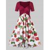 Robe Croisée Imprimé à Fleur Grande Taille - Blanc 5X