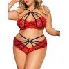 Plus Size Strappy Ring O Lingerie soutiens-gorge - Rouge Saint Valentin 1X