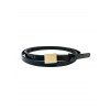 Ceinture Rectangle Bouclée en Cuir - Noir 