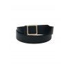 Ceinture Boucle Carrée en Cuir - Noir 