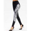 Legging Moulant Tribal Imprimé à Taille Haute - Noir 2XL
