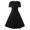 Robe Mi-Longue Ligne A Tordue de Grande Taille - Noir 5X