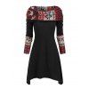 Elk Plaid Knitted Multiway Asymmetrical Dress - BLACK M