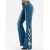 Jean Evasé Fendu à Lacets - Bleu Bleuet S
