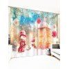 Rideaux de Fenêtre Boule de Noël Lanterne et Bonhomme de Neige Imprimés 2 Panneaux - multicolor W33.5 X L79 INCH X 2PCS