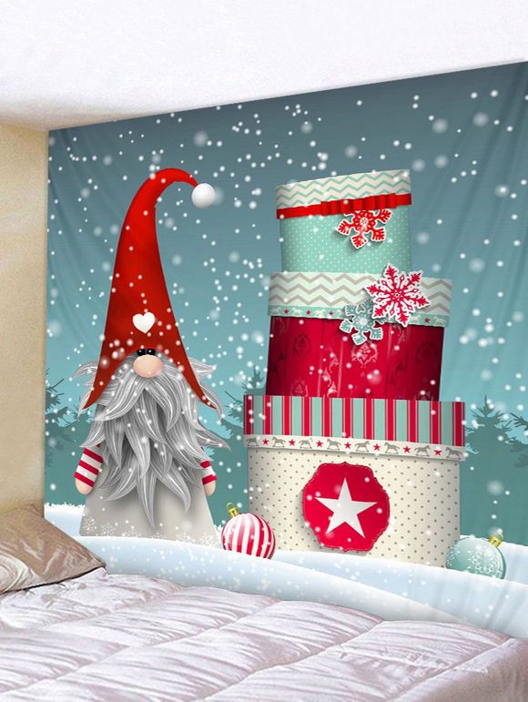 Tapisserie Murale Pendante Art Décoration Cadeaux de Noël et Cerf Imprimés - multicolor W59 X L51 INCH