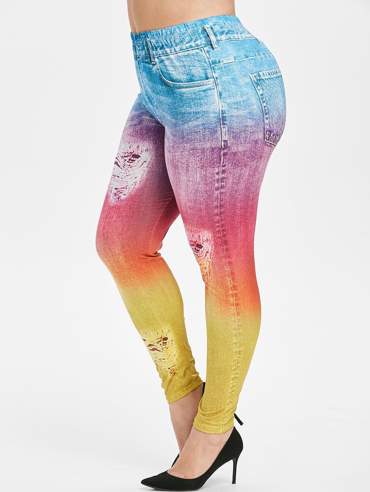 plus size destroyed jeggings