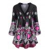 Chemisier Baroque à Encolure en V Grande Taille - Prune 2X