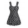 Ruched Polka Dot Peplum One-piece Swimsuit - BLACK S