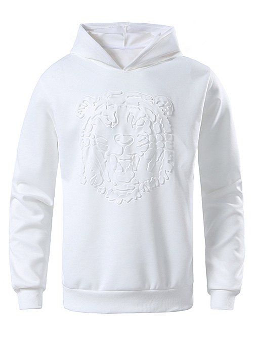 Sweat-shirt Tiger Gaufré en Couleur Unie - Blanc L