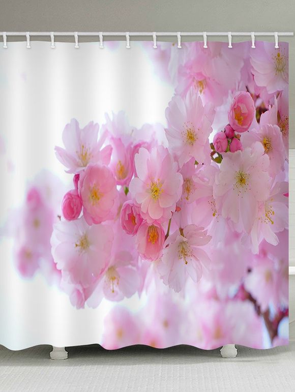 Rideau de Douche Imperméable Fleur et Arbre Imprimés Saint-Valentin pour Salle de Bain - multicolor W59 X L71 INCH