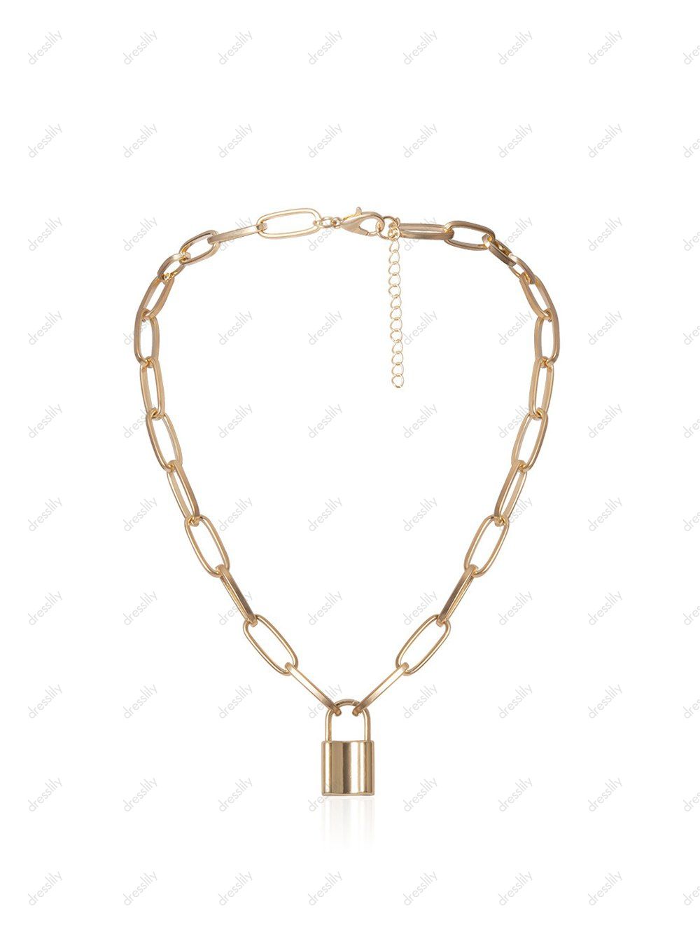 [39 OFF] 2020 Lock Pendant Punk Style Chain Necklace In GOLD DressLily