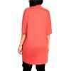Cross Front Drape Batwing Sleeve V Neck T-shirt - LIVING CORAL S