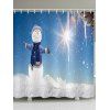Rideau de Douche Imperméable de Noël Bonhomme de Neige et Lumière de Soleil Imprimés pour Salle de Bain - multicolor W71 X L71 INCH