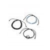 Ensemble de Bracelet Tressé Vague de Mer Evidé 3 Pièces - Noir 